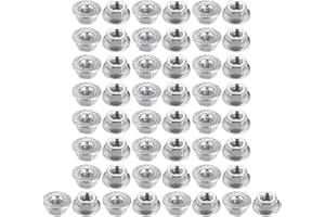 uxcell M4 Serrated Flange Hex Lock Nuts, 316 Stainless Steel, 50 Pcs