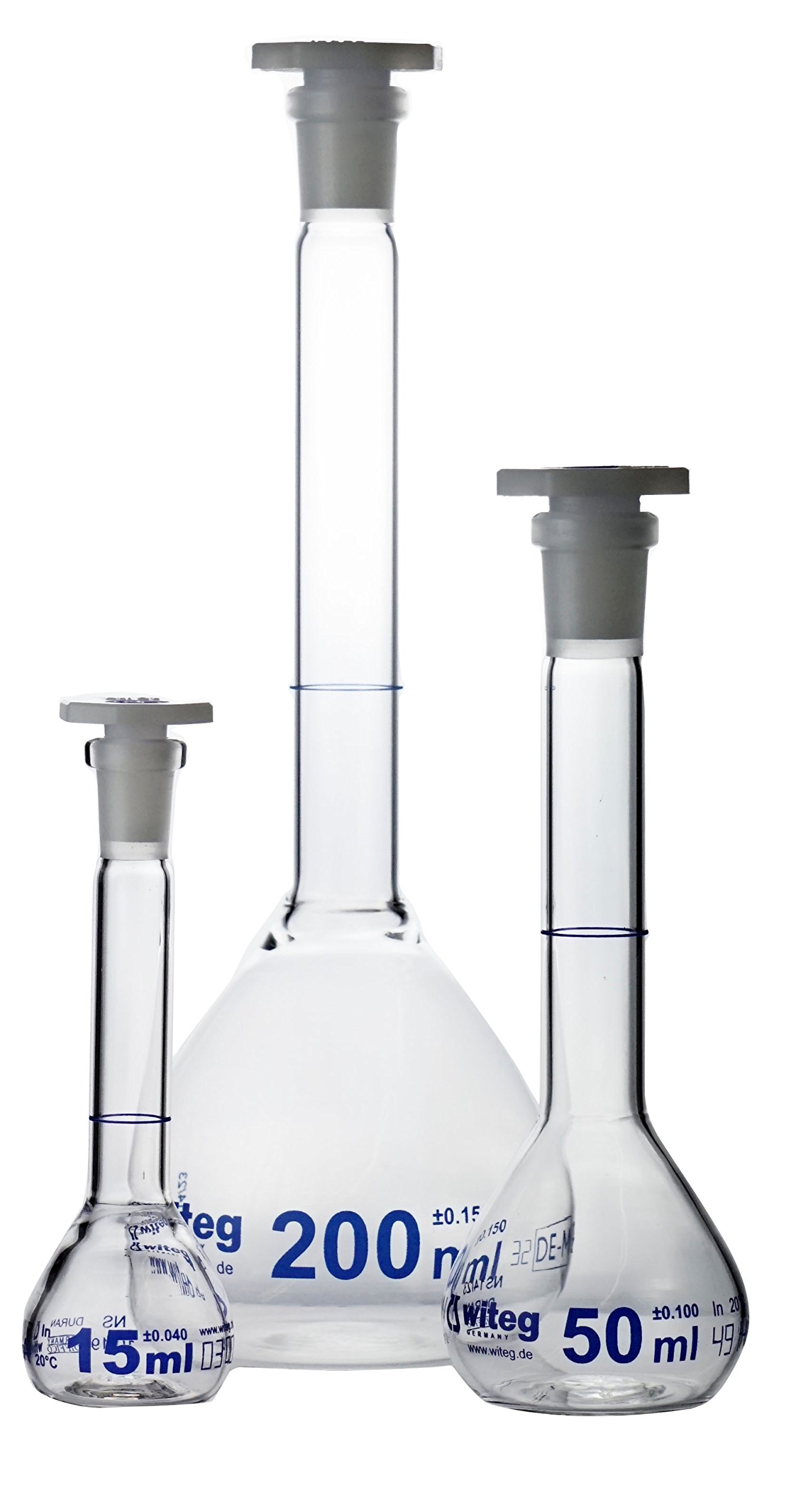 Witeg 3 664 011 BL Measuring Olben NS14/23 Standard Cut Class A Design Made from Duran PE Pipe, Complete Package, 100 ml, Blue Graduated (Pack of 2)