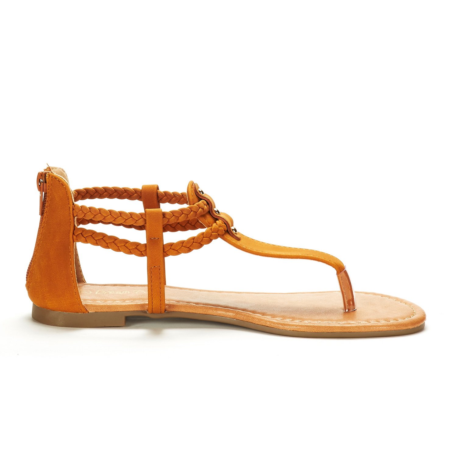 DREAM PAIRS Women's Maxi_02 TAN Fashion Gladiator Design Ankle Strap Flat Sandals Size 6 M US - Image 3