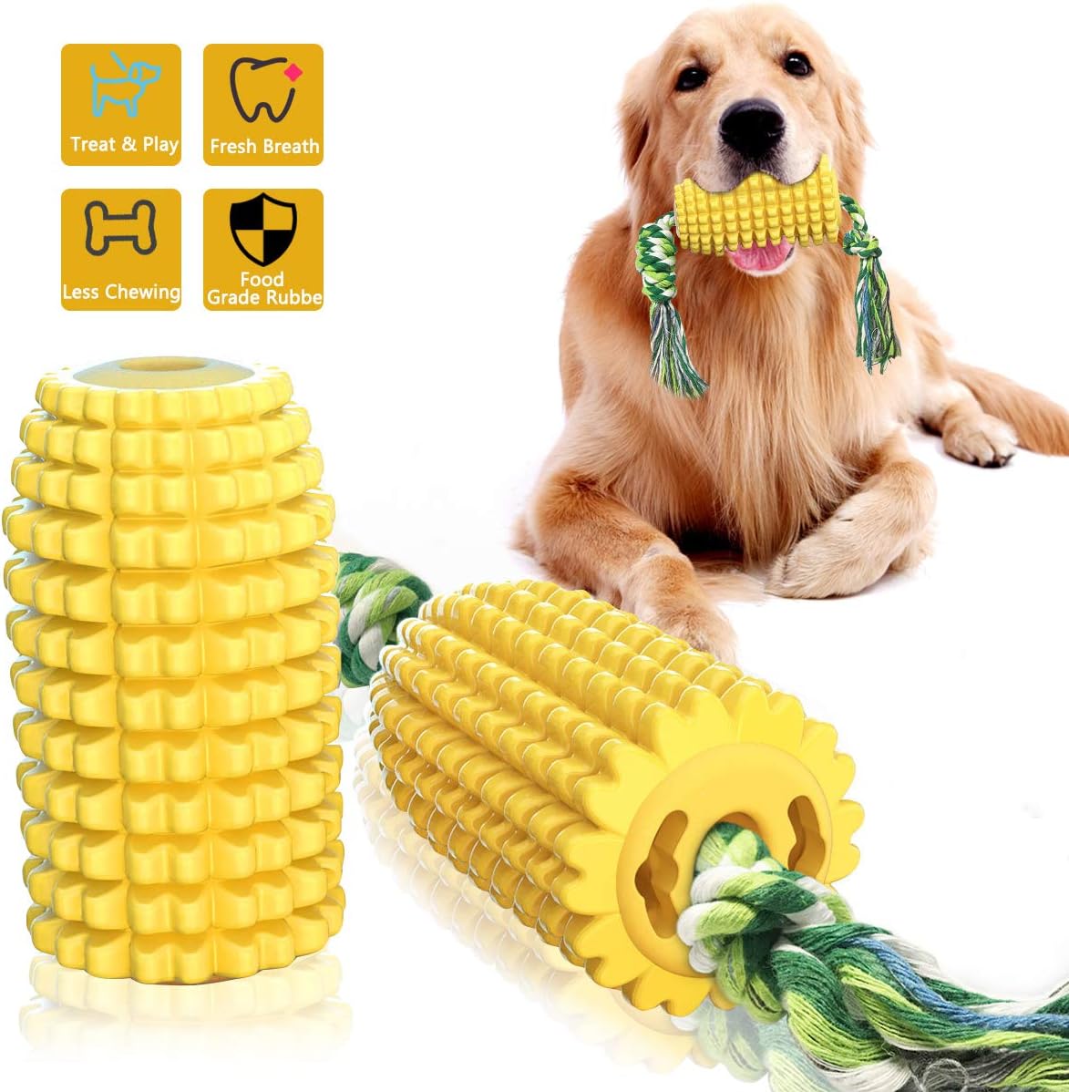 Kitchen & Dining : Dog Chew Toys Corn, Dog Toys Puppy Toothbrush Teeth Cleaning Toys, Tough Chew Toys for Medium Large Dogs, Rubber Chew Toys for Dogs, Tough Dog Chew Toys for Aggressive Chewers : 