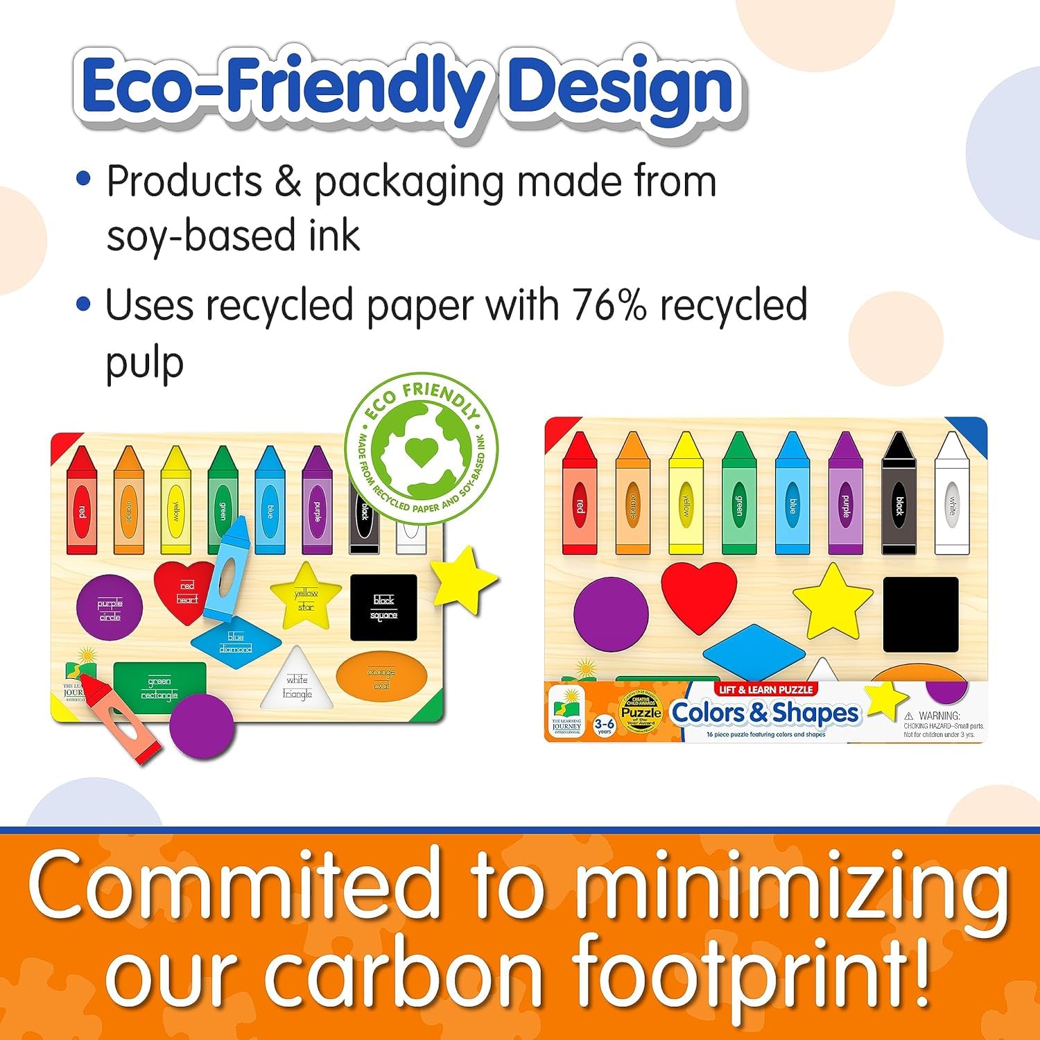 The Learning Journey: Lift & Learn Puzzle Colors & Shapes – Preschool Toys & Activities for Children Ages 3 and Up – Award Winning Educational Toy