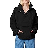 Yousify Womens Puffer Jackets Pullover Quilted Lightweight Jacket Long Sleeve Half Zip Up Coat with Pocket S-2XL