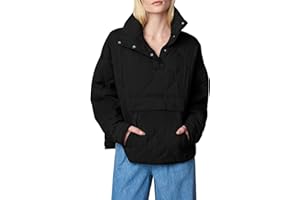 Yousify Womens Puffer Jackets Pullover Quilted Lightweight Jacket Long Sleeve Half Zip Up Coat with Pocket S-2XL