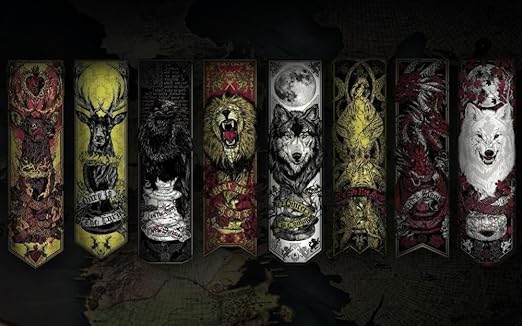 Amazon Com Tomorrow Sunny Game Of Thrones A Song Of Ice And Fire Winter Is Coming House Stark House Lannister House 24x36 Inch Art Silk Poster Wall Decor Posters Prints