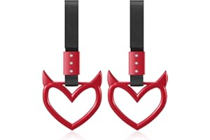 Fabbay 2 Pieces Heart Handle Keychains Car Accessory Heart Hand Strap Drift Charm for Car Interior Exterior Decoration(Red,Devil Style)