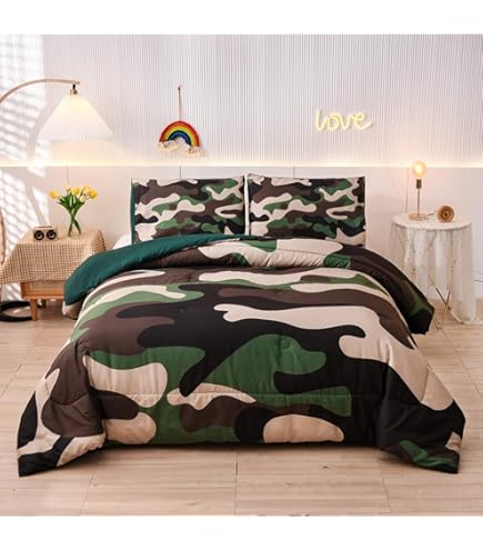 Feelyou Vintage Floral 7 Piece Bedding Set Full Size Blue Botanical