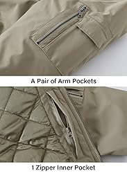 BGOWATU Men's Jacket Windproof Quilted Bomber