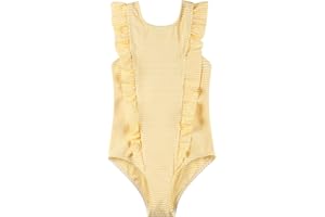 LIZENS Girls Swimsuit Kids Scalloped One Piece Ruffle Swimsuit Girls Swimwear Print