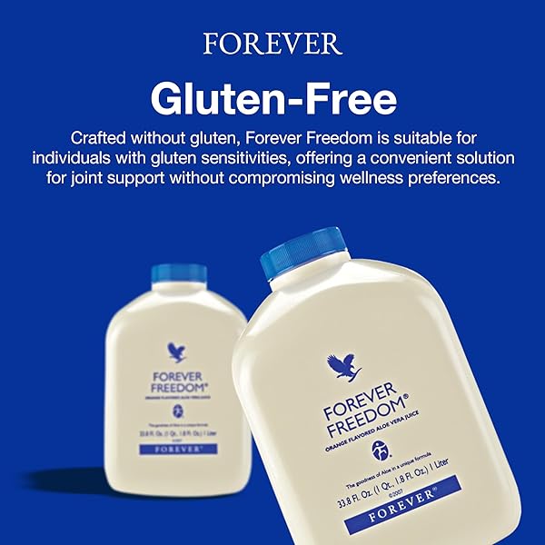 FOREVER LIVING – FOREVER FREEDOM – ALOE VERA JOINT SUPPORT WITH GLUCOSAMINE AND CHONDROITIN – ORANGE FLAVOR – 33.8 FL OZ (PACK OF 1)