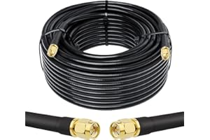 MOOKEERF KMR240 SMA Male to SMA Male Coaxial Cable 50 ohm Coax Ultra Low Loss Antenna Extension for 3G/4G/5G/LTE Network Equipment, GPS, RF Radio (50FT)