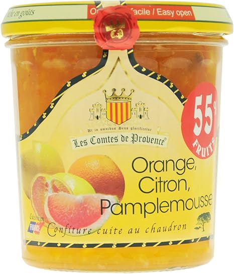 Confiture D Agrumes Orange Citron Et Pamplemousse Les Comtes De Provence Cuite Au Chaudron Traditionnel En Provence Au Sucre De Canne Naturelle Et Sans Conservateurs Lot De 3 Pots De 340 G