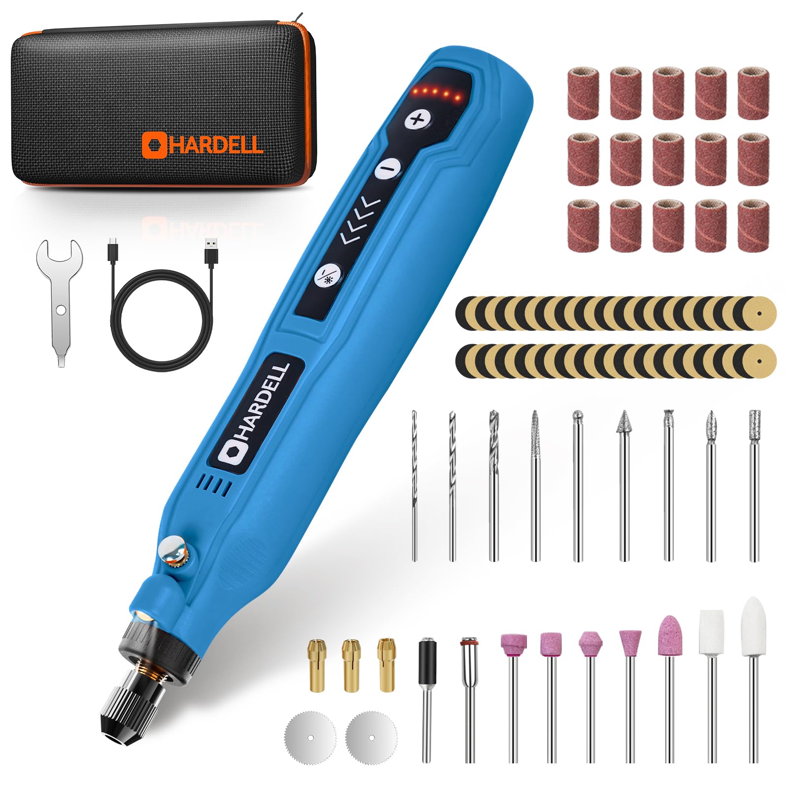 HARDELL Cordless Rotary Tool Kit Mini Rotary Tool with 69 Accessories