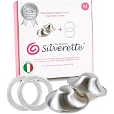 Silverette Nursing Cups, Postpartum Essentials, Real Silverette, M O-Feel | Soft Silicone, Comfort Fit, Reduces Friction, Compatible with Silverette Cups, 2 Rings, Breastfeeding, Newborn, Made in Italy