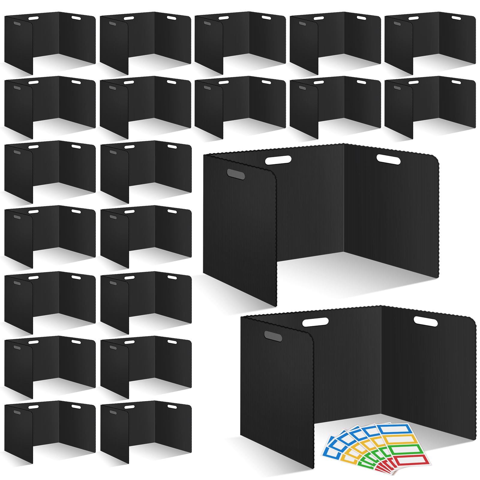 Photo 1 of 22Pcs Desk Dividers for Students Plastic Waterproof Privacy Folders Shields Test Dividers (22pcs Black)