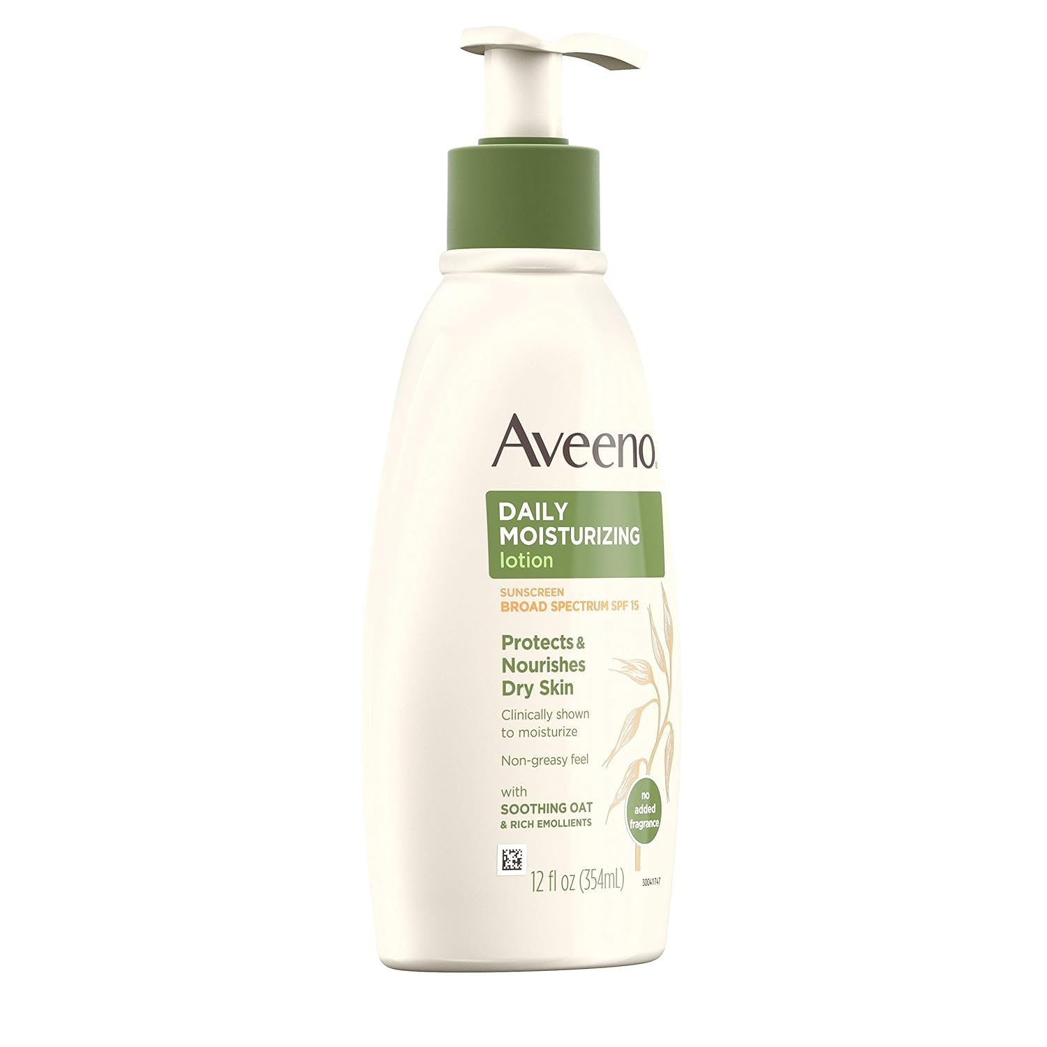 Aveeno Daily Moisturizing Body Lotion with Broad Spectrum SPF 15 Sunscreen, Soothing Oat & Rich Emollients to Nourish Dry Skin, Non-Greasy, 12 fl. oz : Body Lotions : Beauty