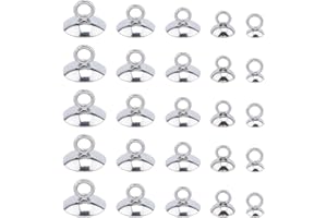 UNICRAFTALE 100pcs Bead Bail Cap Pendant Bails 5 Sizes 4-10mm Diameter 304 Stainless Steel Round Bails Clasp Dangle Charm Bead Pendant Connector Cup Pearl Bail Pin Peg for Jewelry Making