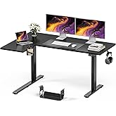 Muvai 59 Inch L Shaped Standing Desk Adjustable Height with Cable Management Tray,Gaming Electric Corner Standing Desk, Sit S