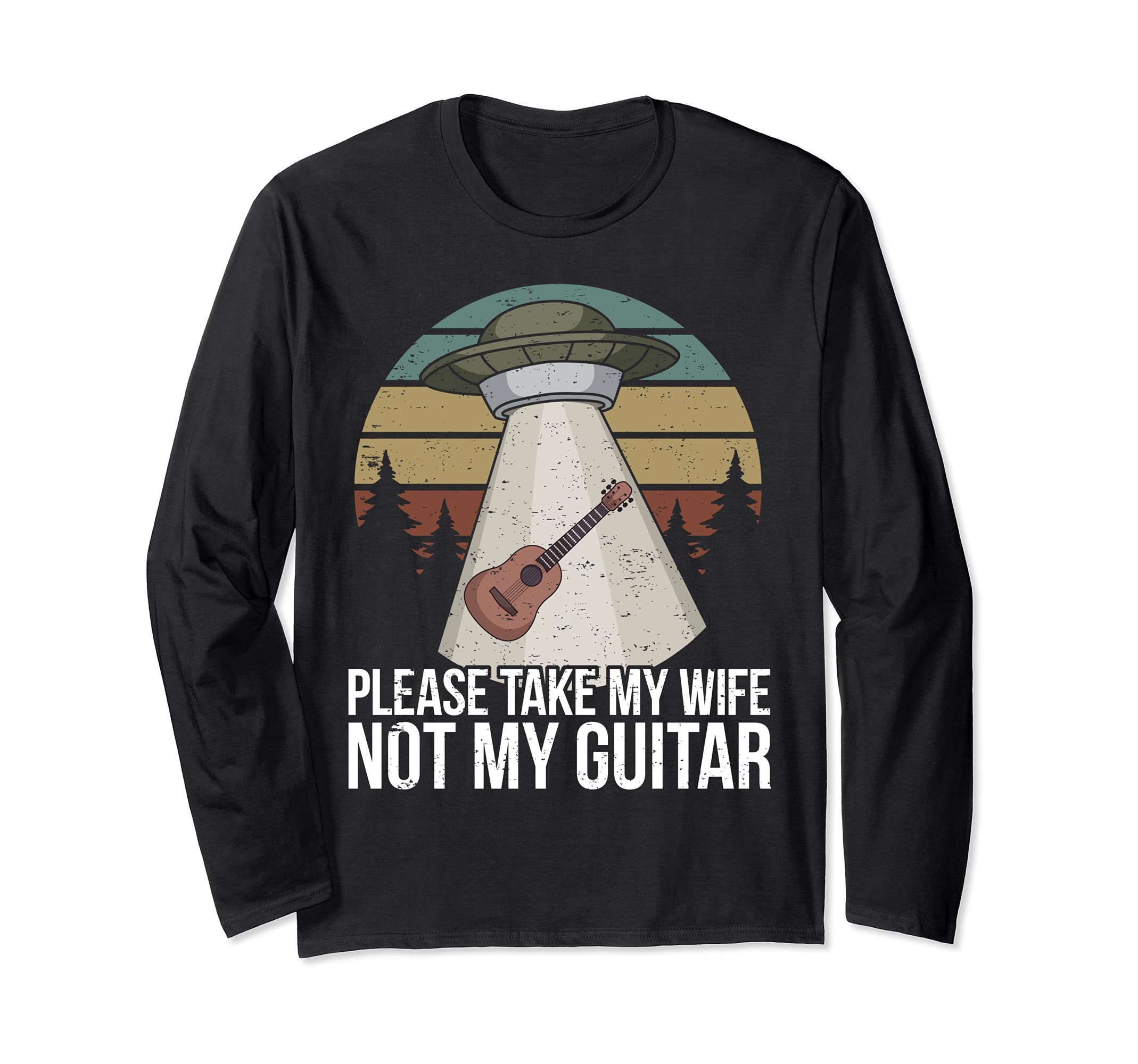 Alien Guitar Player UFO Guitarist Long Sleeve T-Shirt
