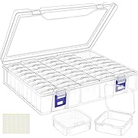 DILIBRA Bead Organizer Box, 46 Pcs Small Bead Organizers and Storage Plastic Cases, Mini Clear Craft Storage Containers Boxes