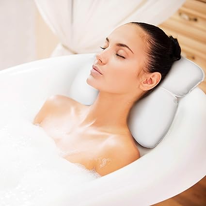 Bath Pillow Spa Cushion With Neck Support For Relaxing Bubble