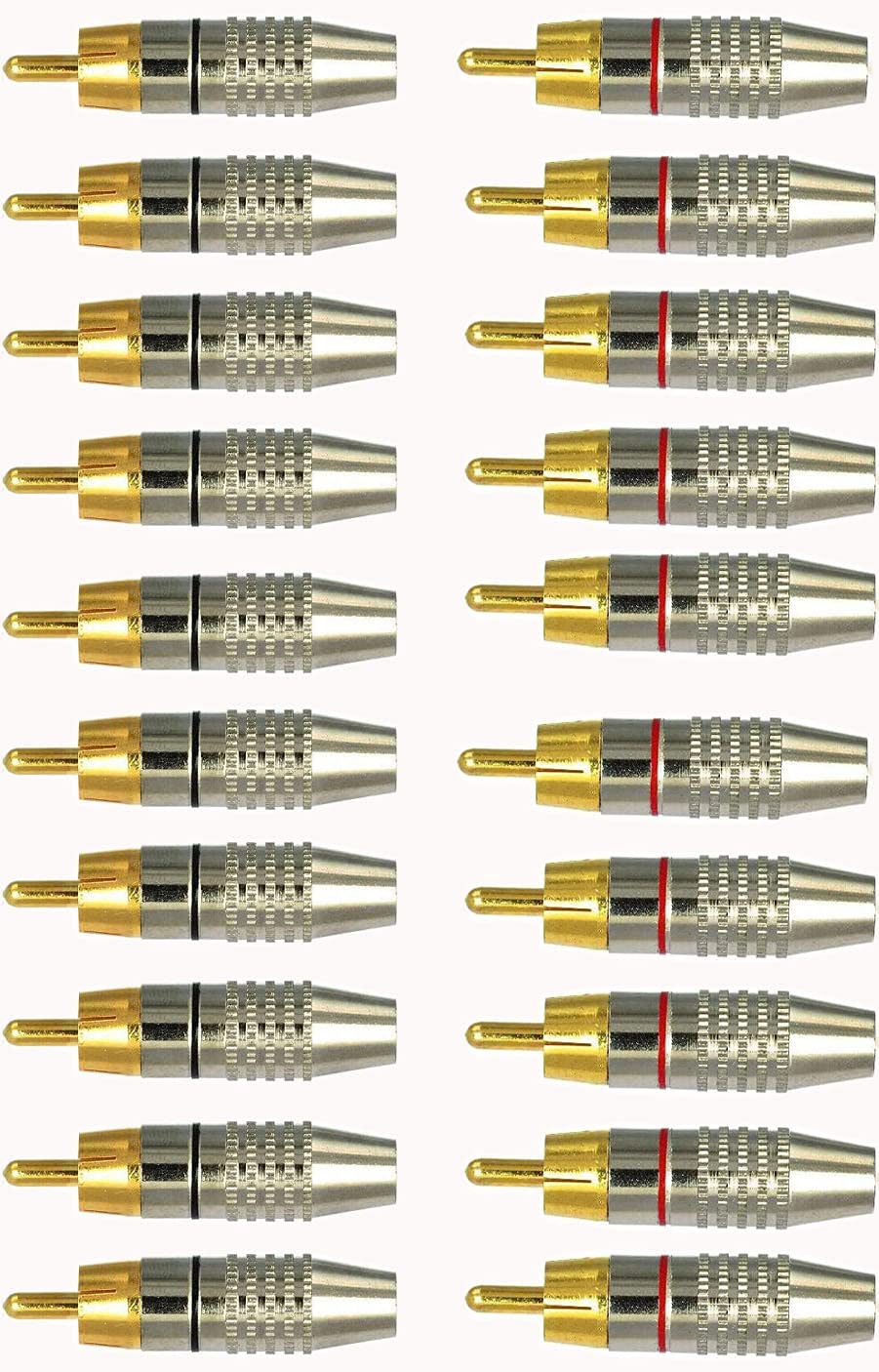 RUNCCI-YUN RCA Plug Solder Gold Audio Video Cable Connector (20Pack)