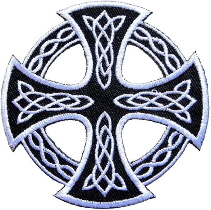 Beautiful Celtic Knot Cross Embroidered Iron on Patch Free