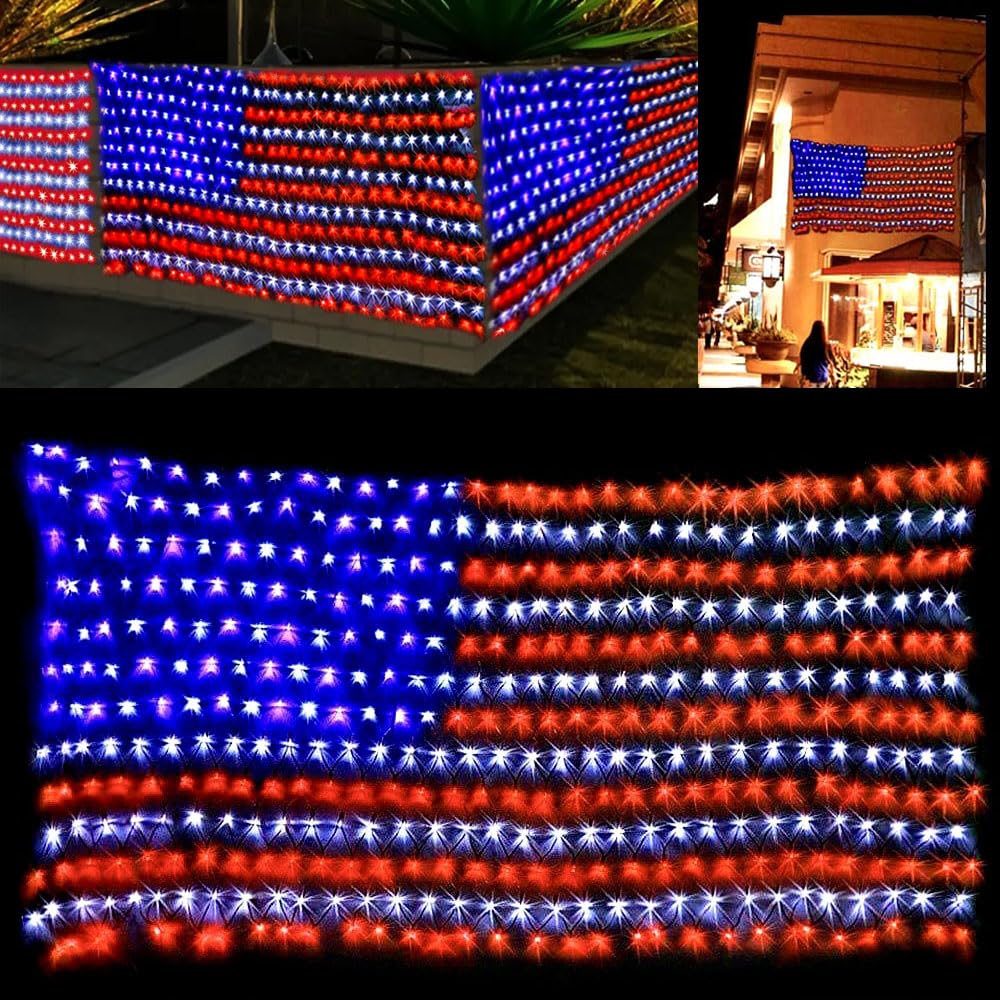 Qulist 4th of July Decorations, 420 LED 24V Plug in