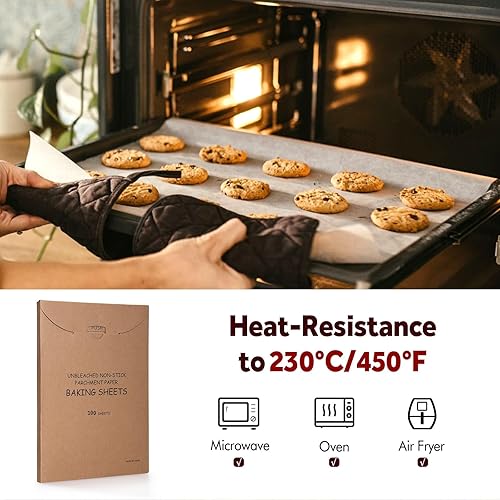 Geepen 100 Pcs Parchment Paper Baking Sheets, 9x13 Inch Non-Stick