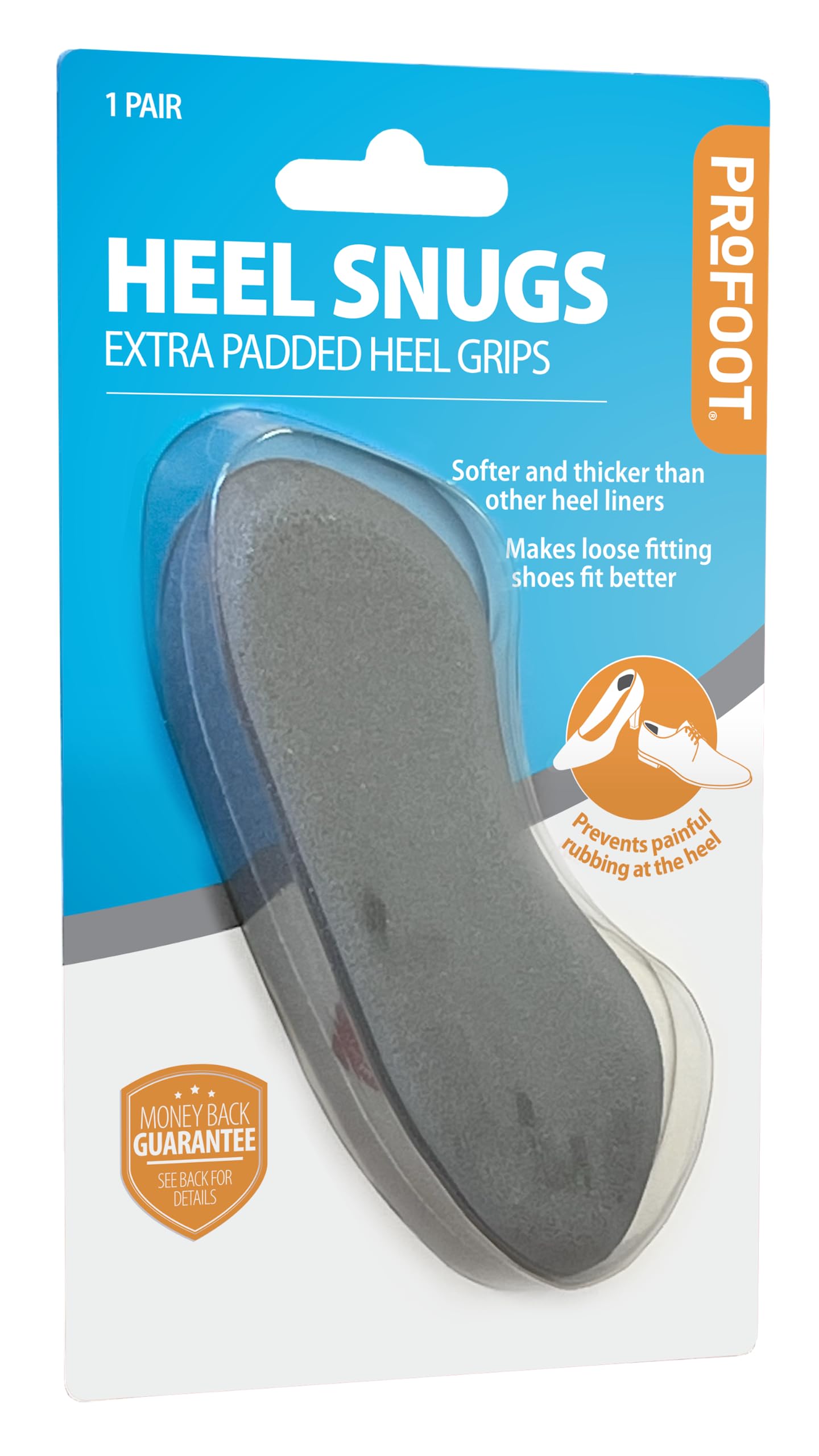 Profoot Heel Snugs - Extra-Padded Heel Grips for Comfort and Blister Prevention - Fits All Shoe Types for Added Protection - 1 Pair