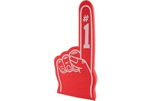 FUNSTITUTION Giant Foam Finger 18 Inch- Number 1 Universal Foam Hand for All Occasions - Cheerleading for Sports - Exciting Vibrant Colors use as Celebration Pom Poms- Great for Sports Events Games School Business