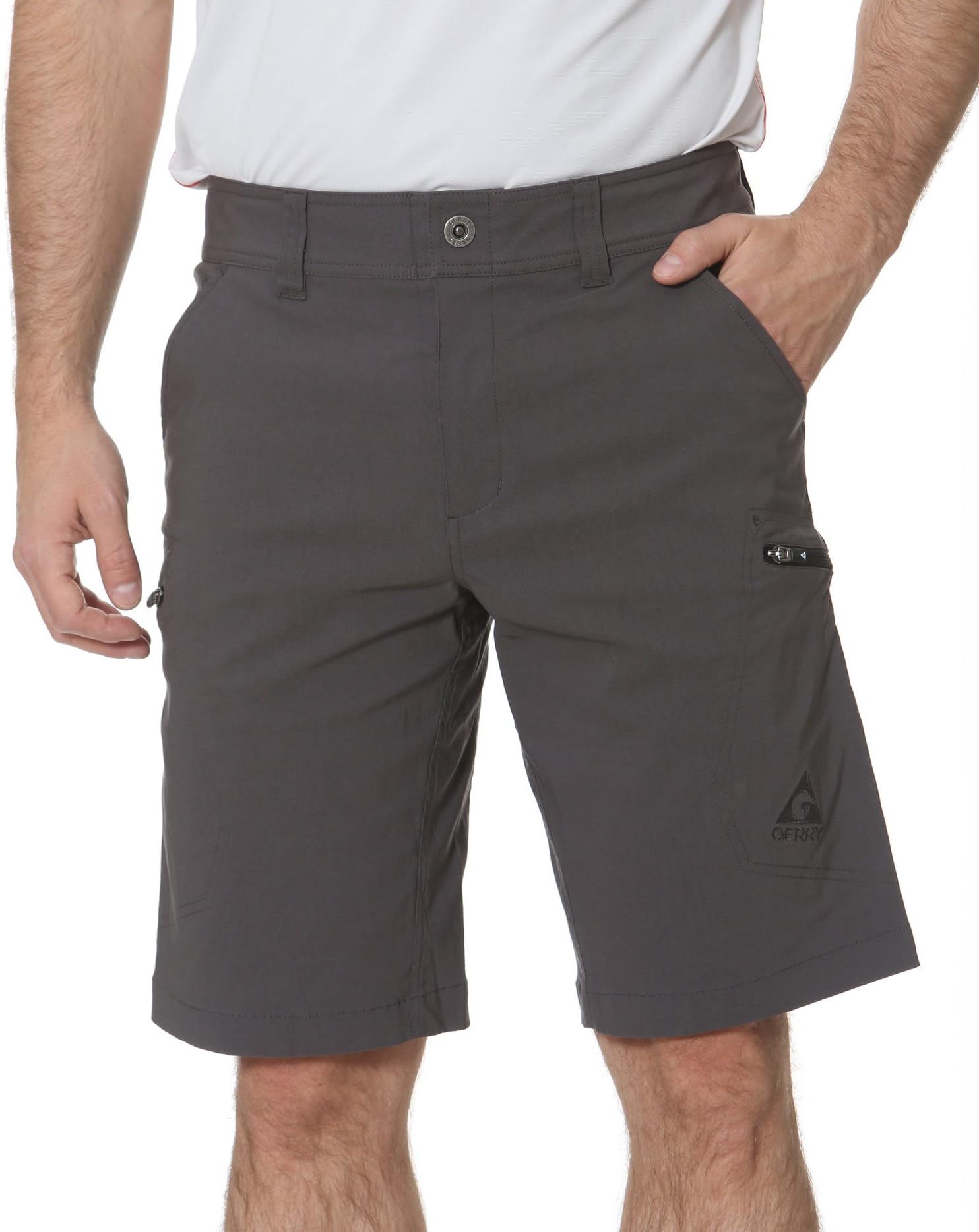 Gerry Mens Stretch Cargo Shorts 6 Pocket Venture Flat Front Woven Hiking Shorts for Men