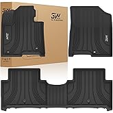 3W Floor Mats for Kia Sorento Hybrid 2025 2024 2023 2022 2021 (Only PHEV&Hybrid) All Weather Protection TPE Anti-Slip Automotive Full Set Floor Liners Custom Accessories - Black