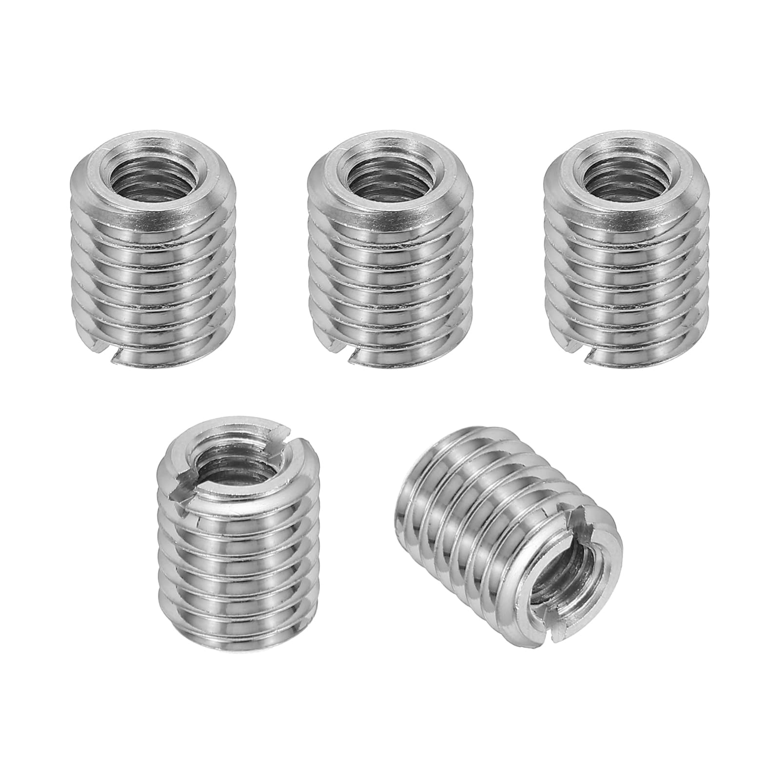 PATIKIL 316 Stainless Steel Thread Adapters Sleeve Reducing Nut, 5 Pcs M10 x 1.5 Male to M6 x 1 Female Repairing Insert Nut Screw Reducer Conversion Fastener 12mm