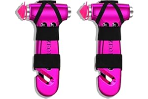 SZEOF Safety Hammer Cute with Window Breaker and Seat Belt Cutter,Car Emergency Escape Hammer,Escape Tool,Pink,2PCS
