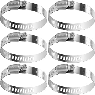 drado Jubilee Hose Clips 40-63mm Stainless Steel 6 Pack Worm Drive Clamps