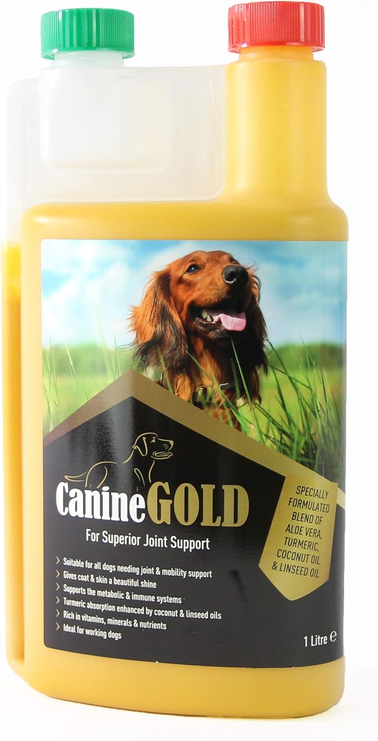 Canine Gold Liquid Turmeric 1L 100 Natural Dog Joint Care Supplement