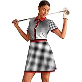 ACEGOLFS Women's Golf Tennis Dress Short Sleeve Collared Workout Athletic Dresses UPF 50+ Casual Golf Clothes for Women