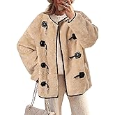 Tankaneo Womens Faux Fur Jackets Fluffy Collarless Winter Fuzzy Coat Oversized Warm Sherpa Outerwear