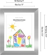 Americanflat A4 Kids Art Frame Silver Front Load Holds 100 Artworks view 2