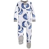 Burt's Bees Baby Baby Boys Sleeper Pajamas, Zip-Front Non-Slip Footie PJs, Organic Cotton