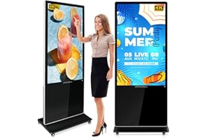 AYSTekMann 55 inch Digital Signage Displays, 4K LCD Touch Screen Floor Standing Digital Signage, Indoor Digital Adverstising Kiosks with HDMI Input, Android 11(2+32GB)