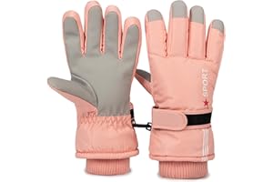 XuoAz Kids Winter Ski Snow Gloves - Warm Waterproof Snowboard Gloves Mittens for Boys Girls (for 5-10 Years)