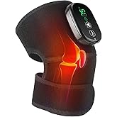MOAJAZA Cordless Knee Heating Pad with Vibration, FSA or HSA Eligible, Heated Knee Brace Wrap, Heating Pad for Shoulder Elbow (Pack of 1 Black)