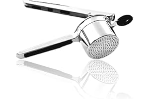 Vita Saggia Stainless Steel Potato Ricer and Masher, Heavy Duty, Premium Grade, Large Capacity, Vegetable Ricer and Fruit Ricer, Great for Purees, Fruit Juicer, Baby Food Press Squeezer too (Black)