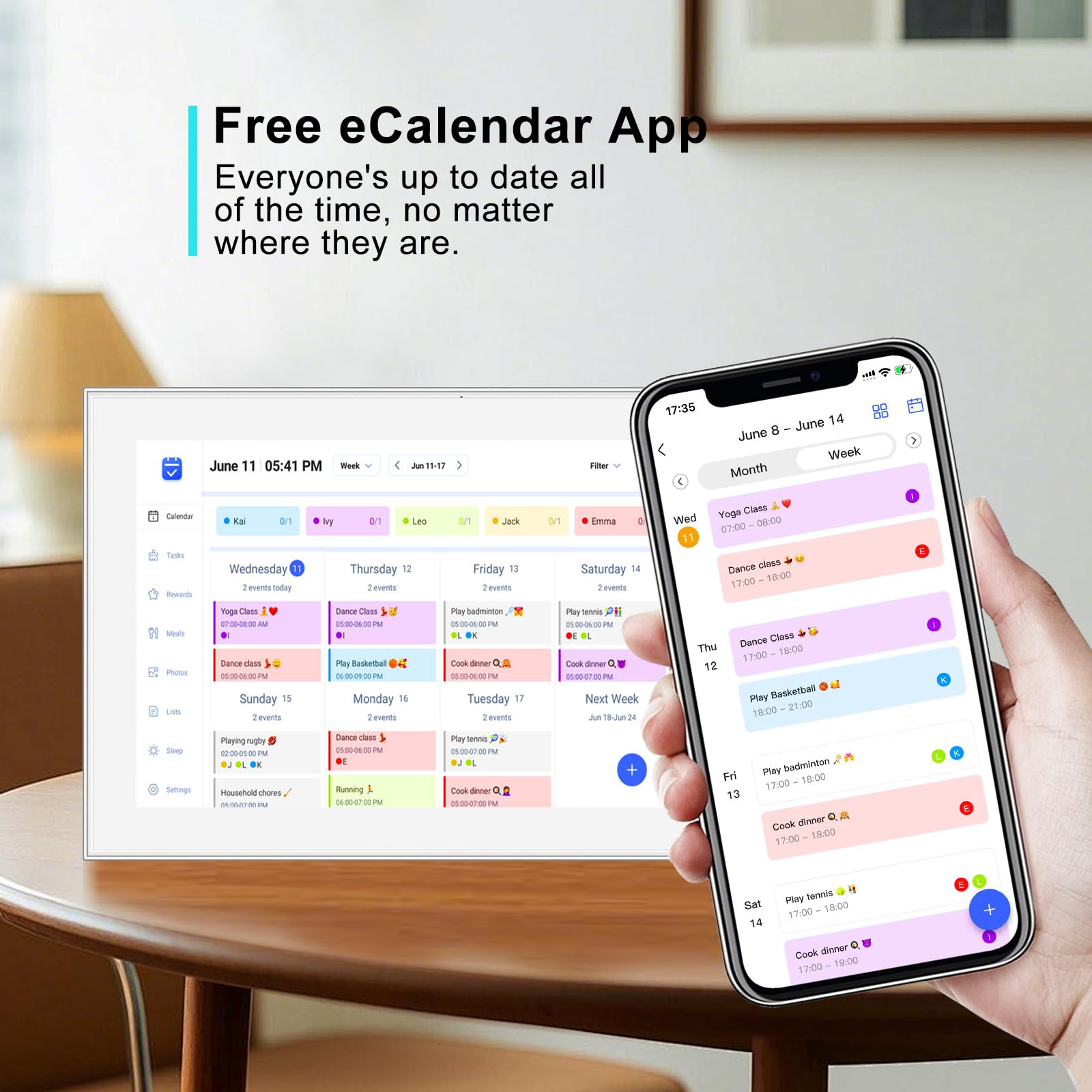 15.6 inch Wall Planner Digital Calendar & Chore Chart, Smart Touchscreen Display for Family Schedules, Hearth Display Digital Calendar, Digital Photo Frame, Great for Organizing Your 2025 Calendar