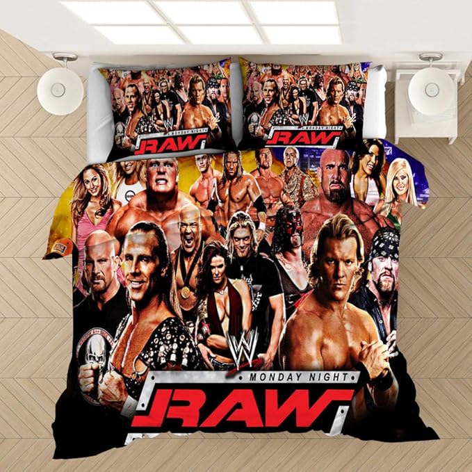 Zyttao WWE Super Macho 3D Druckmuster Bettbezug Kissenbezug, Single