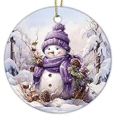 RUNMESS Snowman Ornaments - Purple & Christmas Decorations