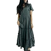 Mikarose Women's The Taylor Maxi Dress with Ruffle Tiered Details