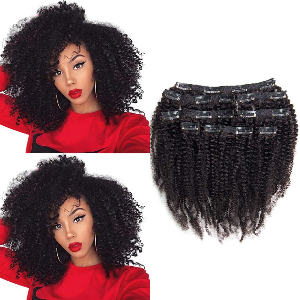 Mongolian Afro Kinky Curly Clip In Hair Extensions 4b 4c Pattern