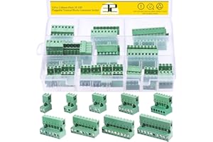 Mardatt 32Pcs 9 Type Pluggable Terminal Blocks Connector Socket, 5mm/0.2inch Pitch PCB Mount Screw Male Female Connectors(2/3/4/5/6/7/8/9 Pins)